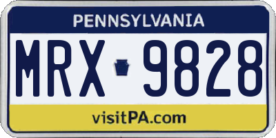 PA license plate MRX9828