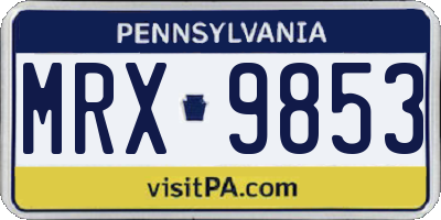 PA license plate MRX9853