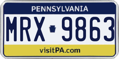 PA license plate MRX9863