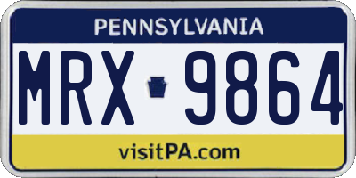 PA license plate MRX9864