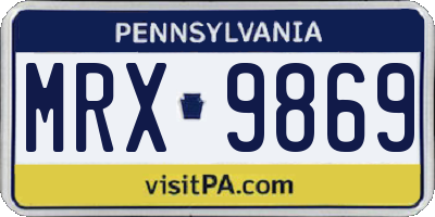PA license plate MRX9869