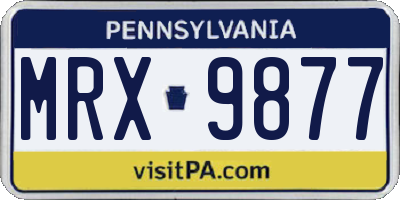 PA license plate MRX9877