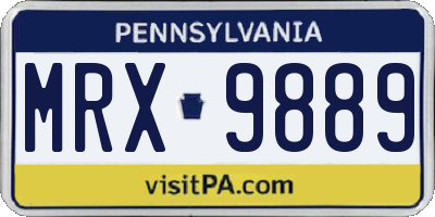 PA license plate MRX9889