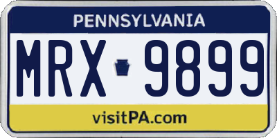 PA license plate MRX9899
