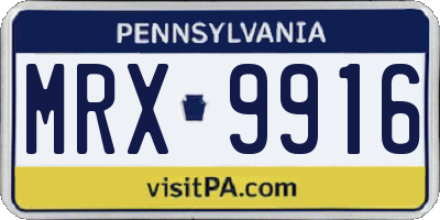 PA license plate MRX9916