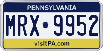 PA license plate MRX9952