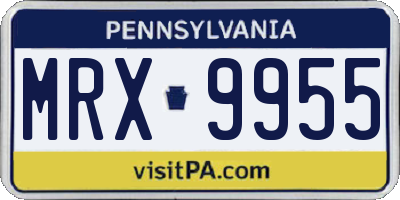 PA license plate MRX9955