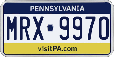 PA license plate MRX9970