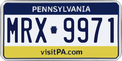 PA license plate MRX9971