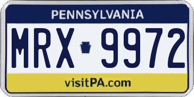 PA license plate MRX9972