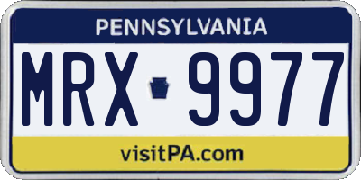 PA license plate MRX9977