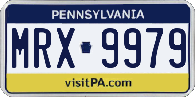 PA license plate MRX9979