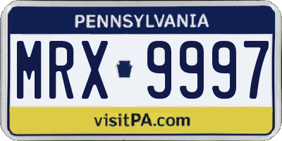PA license plate MRX9997