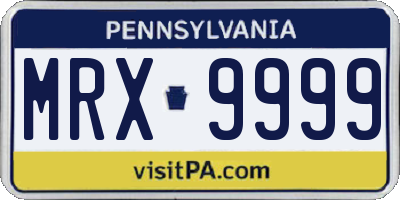 PA license plate MRX9999