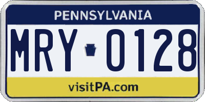 PA license plate MRY0128