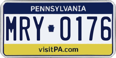 PA license plate MRY0176
