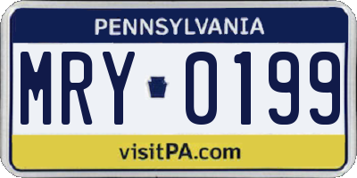 PA license plate MRY0199