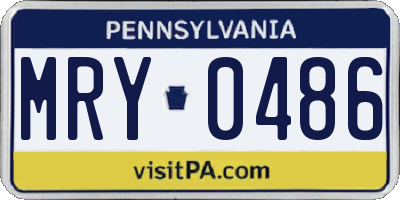 PA license plate MRY0486