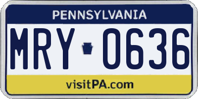 PA license plate MRY0636