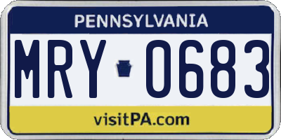 PA license plate MRY0683