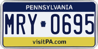 PA license plate MRY0695