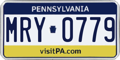PA license plate MRY0779