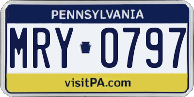 PA license plate MRY0797