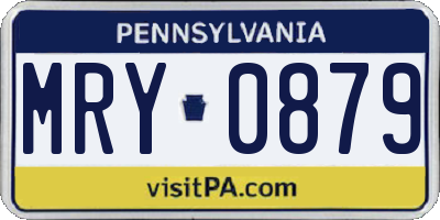 PA license plate MRY0879