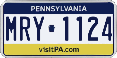 PA license plate MRY1124
