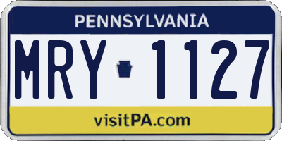 PA license plate MRY1127