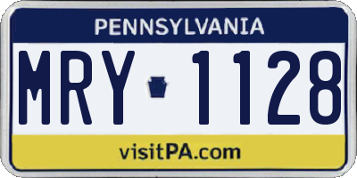 PA license plate MRY1128