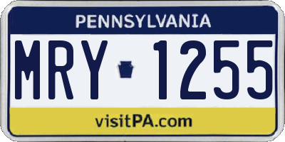 PA license plate MRY1255