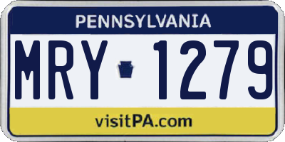 PA license plate MRY1279