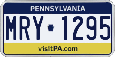 PA license plate MRY1295