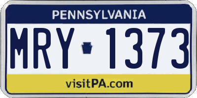 PA license plate MRY1373