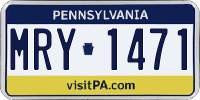 PA license plate MRY1471