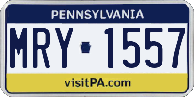 PA license plate MRY1557