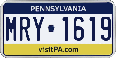 PA license plate MRY1619