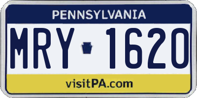 PA license plate MRY1620