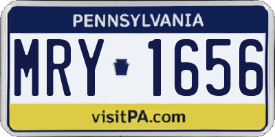 PA license plate MRY1656