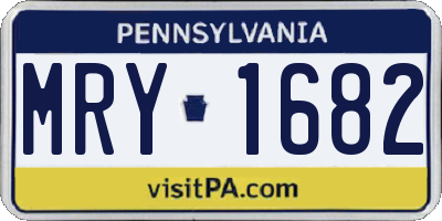 PA license plate MRY1682