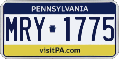 PA license plate MRY1775