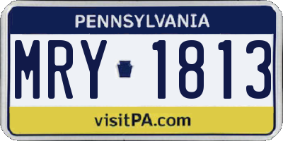 PA license plate MRY1813