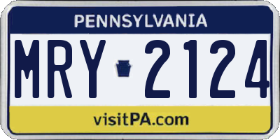 PA license plate MRY2124