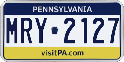 PA license plate MRY2127