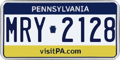 PA license plate MRY2128