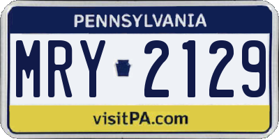 PA license plate MRY2129