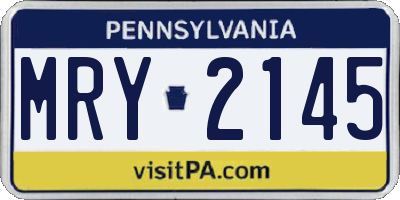 PA license plate MRY2145