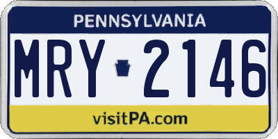 PA license plate MRY2146