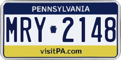 PA license plate MRY2148